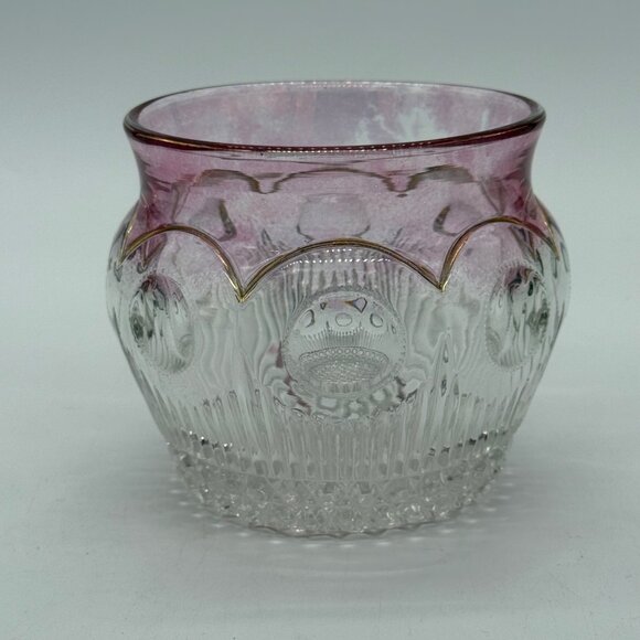 Antique EAPG US Glass Manhattan Maidens Blush Spoon Holder 4" - Picture 3 of 10